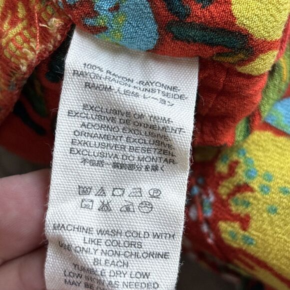 Free People Floral Print Rayon Wide Strap Tank Crop Top Size 4 - Picture 6 of 8